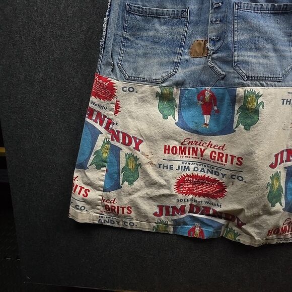 Big Mac Pieced Denim Jumper Bib Overall Dress - Picture 7 of 12